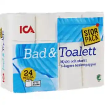 ICA Maxi Toalettpapper 24-p miljömärkt ica erbjuda