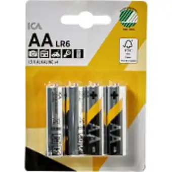 ICA Maxi Batteri aa lr6 4-pack ica erbjuda