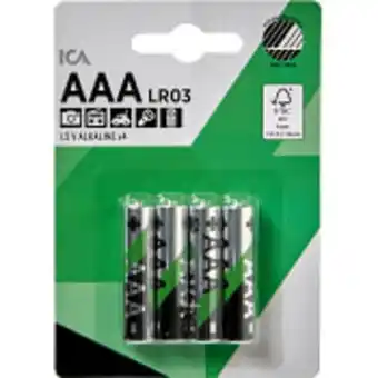 ICA Maxi Batteri aaa lr03 4-p ica erbjuda