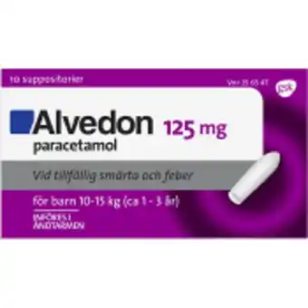 Alvedon barn 10-15kg suppositorier 125mg 10-p