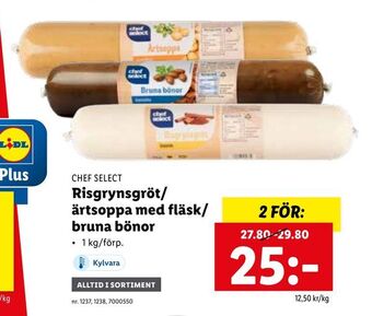 Lidl Risgrynsgröt/ ärtsoppa med fläsk/ bruna bönor erbjuda