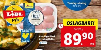 Lidl Kronfågel färsk kycklinglårfilé erbjuda