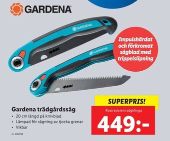 Lidl Gardena trädgårdssåg erbjuda