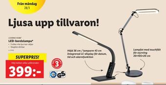 Lidl LED-bordslampa erbjuda