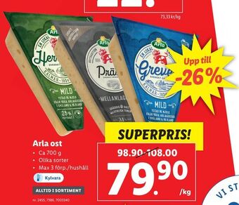 Lidl Arla ost erbjuda