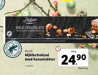 Lidl Mjölkchoklad med hasselnötter erbjuda