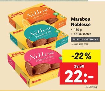 Lidl Marabou Noblesse erbjuda