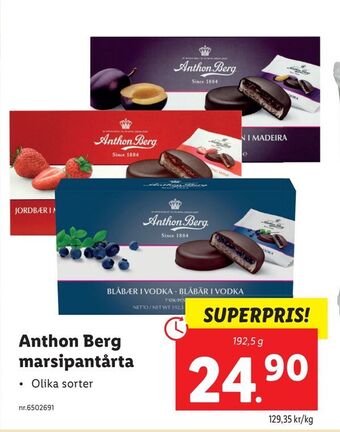 Lidl Anthon Berg marsipantårta erbjuda