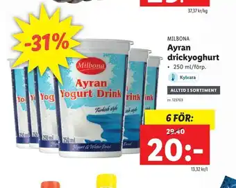 Lidl Ayran drickyoghurt. erbjuda