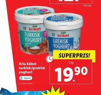 Lidl Arla Köket turkisk/grekisk yoghurt erbjuda