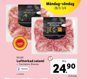 Lidl Lufttorkad salami erbjuda