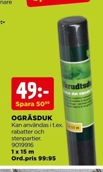 Jem&Fix Ogräsduk erbjuda