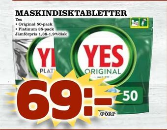Bonum Matmarknad Maskindisktabletter erbjuda