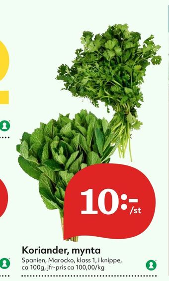 Hemköp Koriander, mynta erbjuda