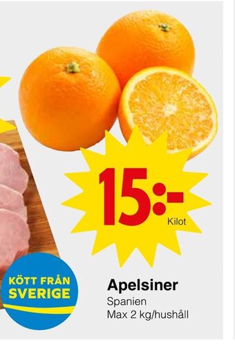 Matöppet Apelsiner erbjuda