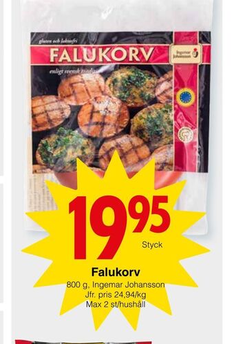 Matöppet Falukorv erbjuda