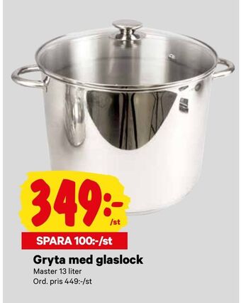 City Gross Gryta med glaslock erbjuda