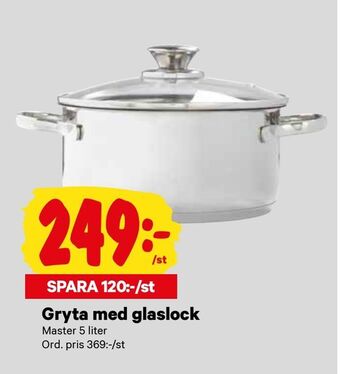 City Gross Gryta med glaslock erbjuda