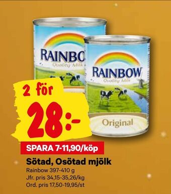City Gross Sötad, Osötad mjölk erbjuda