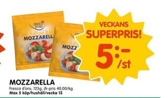 Tempo Mozzarella erbjuda