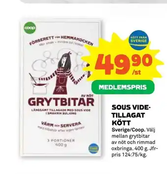 Sous videtillagat kött