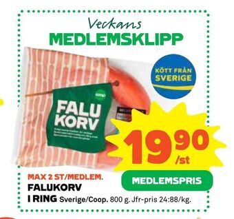 Coop Falukorv i ring erbjuda