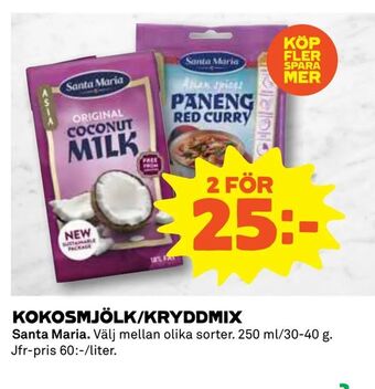 Coop Daglivs Kokosmjölk/kryddmix erbjuda