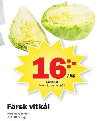 Pekås Färsk vitkål erbjuda