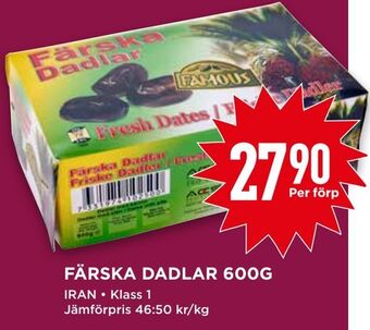 Willys Färska dadlar 600g erbjuda