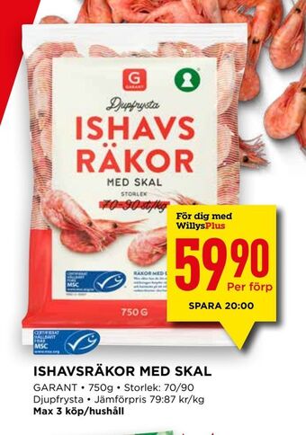 Willys Ishavsräkor med skal erbjuda