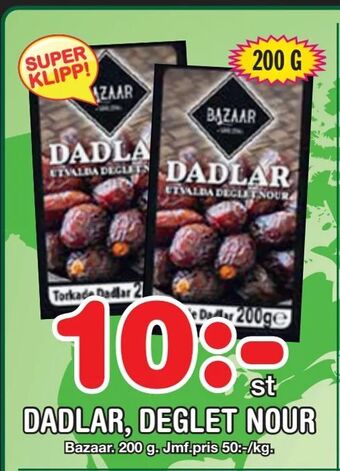 Nya Pulsen Dadlar, deglet nour erbjuda