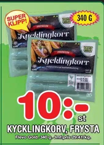 Nya Pulsen Kycklingkorv, frysta erbjuda