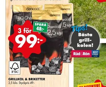 ÖoB Grillkol & briketter erbjuda