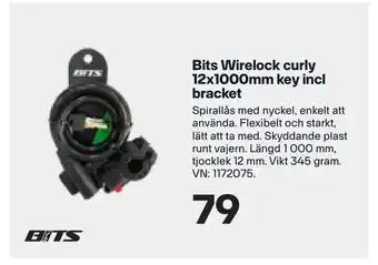XXL Bits Wirelock curly 12x1000mm key incl bracket erbjuda