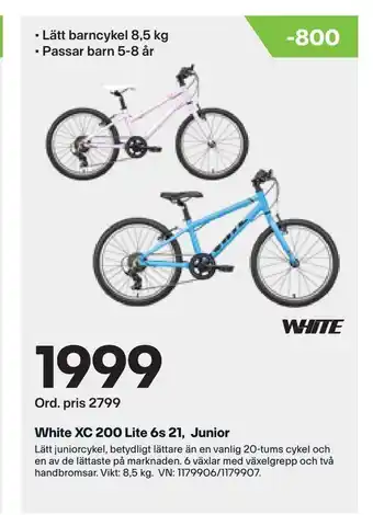 XXL White XC 200 Lite 6s 21, Junior erbjuda