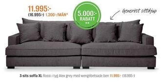 Mio 3-sits soffa XL erbjuda