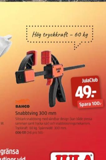 Jula Bahco Tvingar erbjuda