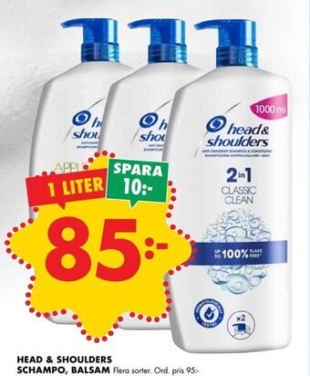 ÖoB Head & shoulders schampo, balsam erbjuda