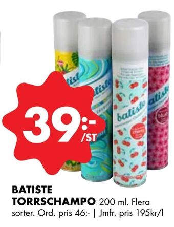 ÖoB Batiste torrschampo erbjuda