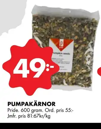 ÖoB Pumpakärnor erbjuda