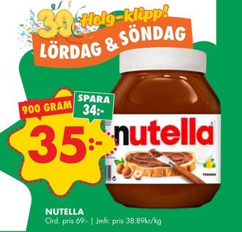 ÖoB Nutella erbjuda