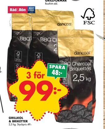 ÖoB Grillkol & briketter erbjuda