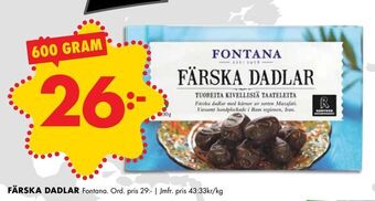 ÖoB Färska dadlar erbjuda
