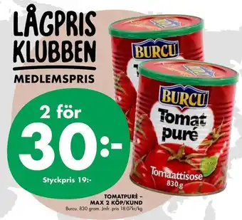 ÖoB TOMATPURÉ - MAX 2 KÖP/KUND erbjuda