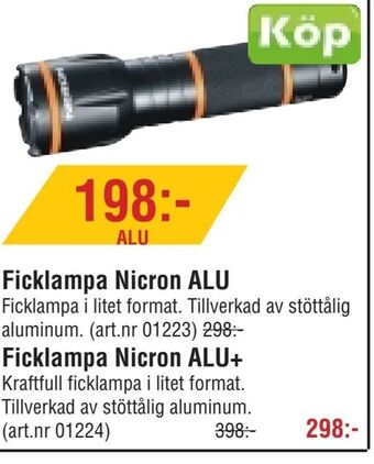 Ficklampa Nicron ALU
