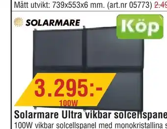 Solarmare Ultra vikbar solcellspanel 100W