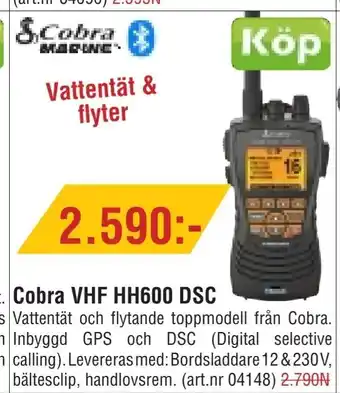 Erlandsons Brygga Cobra VHF HH600 DSC erbjuda