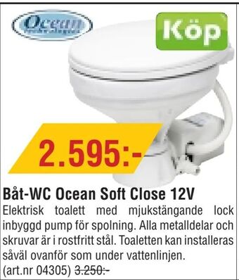 Erlandsons Brygga Båt-WC Ocean Soft Close 12V erbjuda
