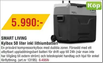Erlandsons Brygga SMART LIVING Kylbox 50 liter inkl lithiumbatteri erbjuda