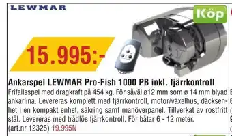Ankarspel LEWMAR Pro-Fish 1000 PB inkl. fjärrkontroll